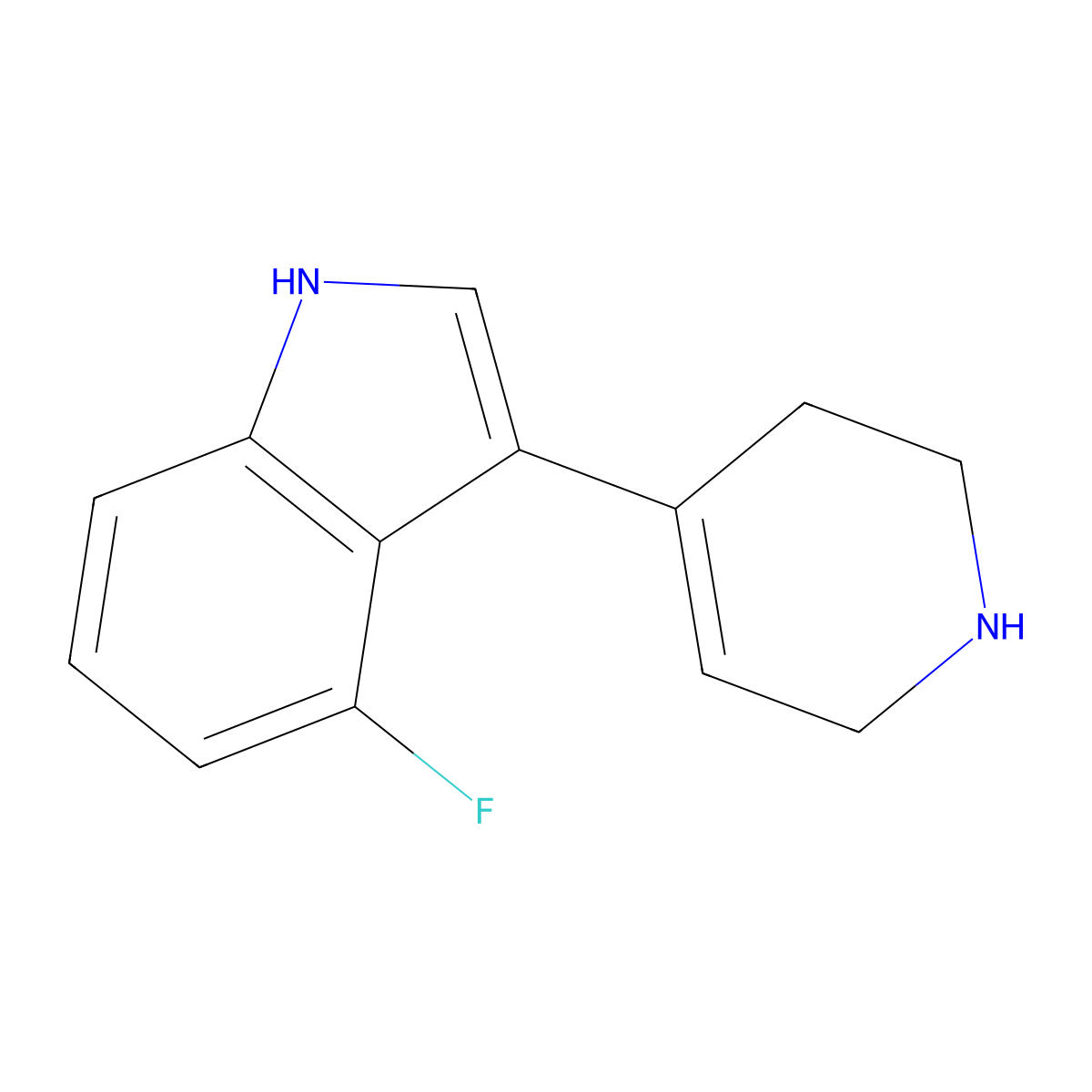 4-Fluoro-3-(1,2,3,6-tetrahydropyridin-4-yl)-1H-indole molecular structure, CAS 185255-80-5