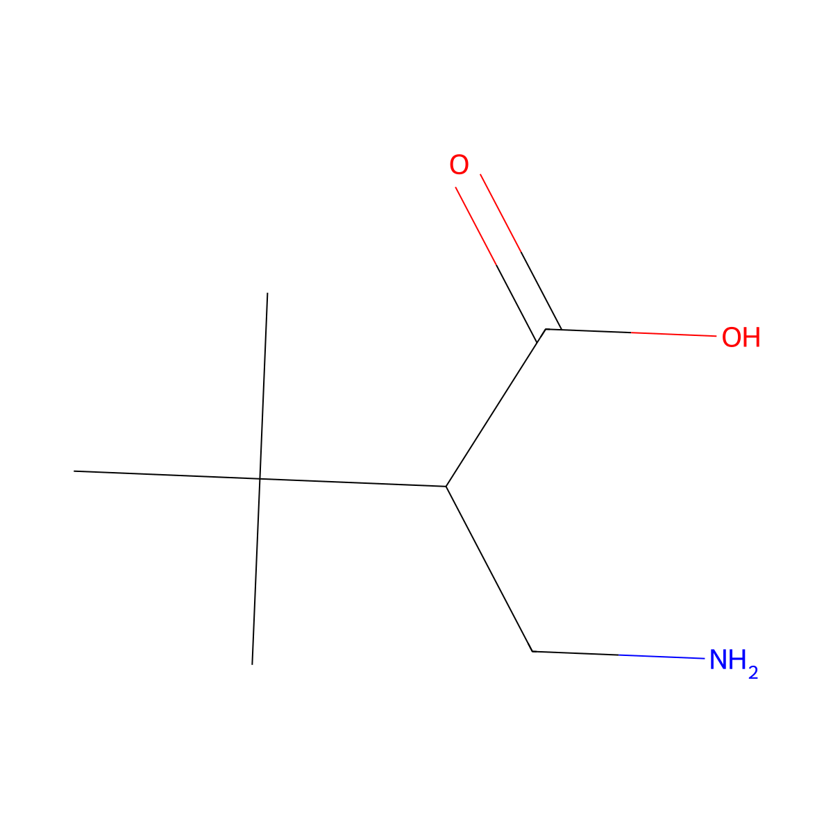 2-(Aminomethyl)-3,3-dimethylbutanoic acid molecular structure, CAS 185256-61-5