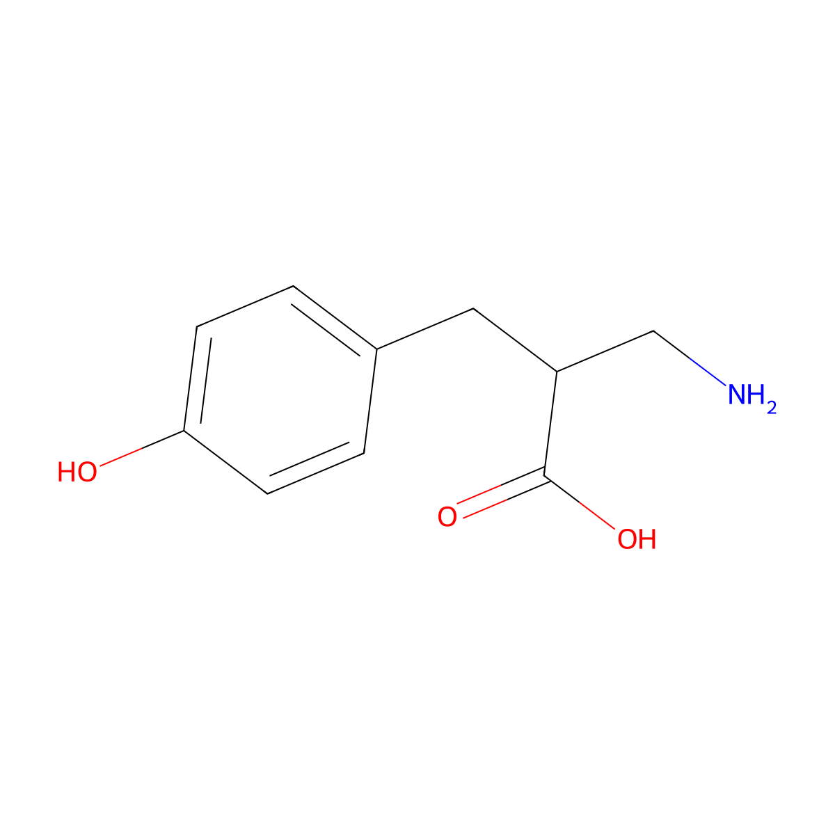 3-Amino-2-[(4-hydroxyphenyl)methyl]propanoic acid molecular structure, CAS 185256-62-6
