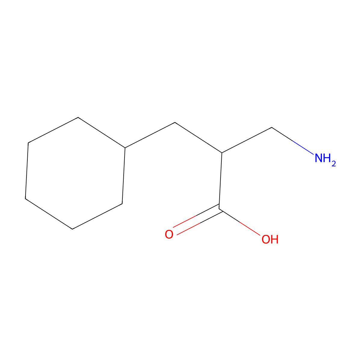 3-Amino-2-(cyclohexylmethyl)propanoic acid molecular structure, CAS 185256-63-7