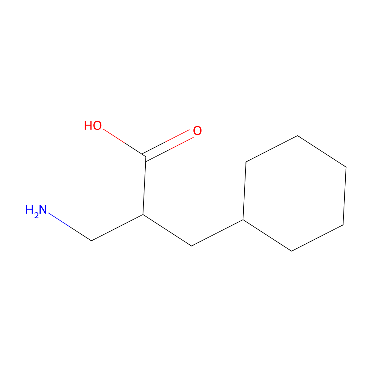 3-Amino-2-(cyclohexylmethyl)propanoic acid molecular structure, CAS 185256-63-7