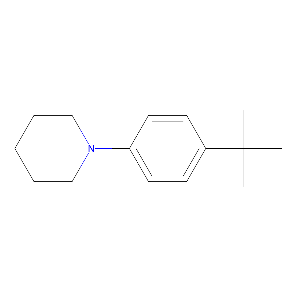 1-(4-Tert-butylphenyl)piperidine molecular structure, CAS 185259-34-1