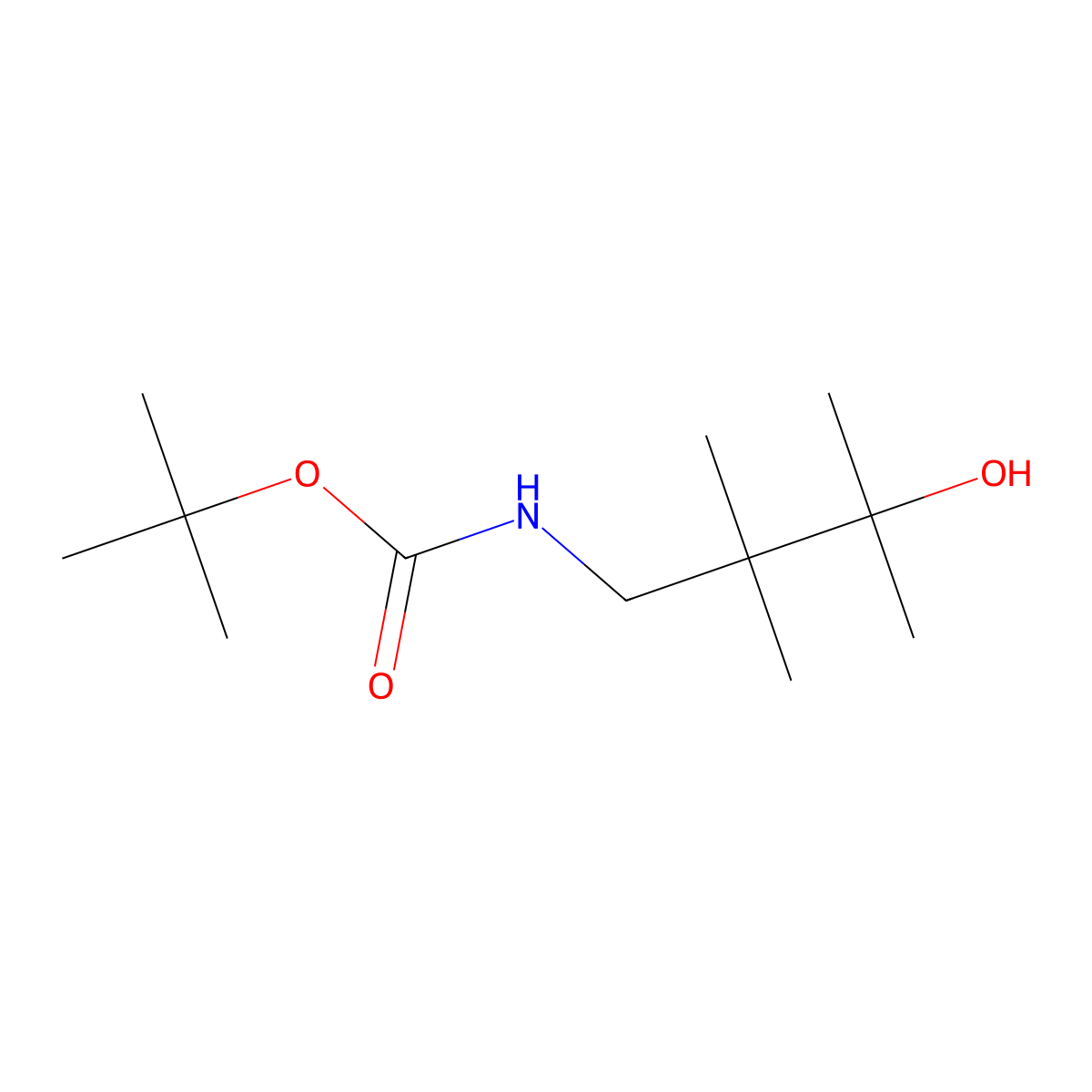 tert-butyl N-(3-hydroxy-2,2,3-trimethylbutyl)carbamate molecular structure, CAS 1852623-50-7