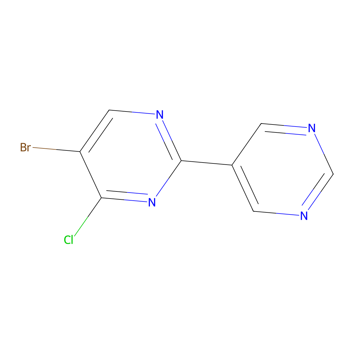 5-Bromo-4-chloro-2,5'-bipyrimidine molecular structure, CAS 1852636-43-1