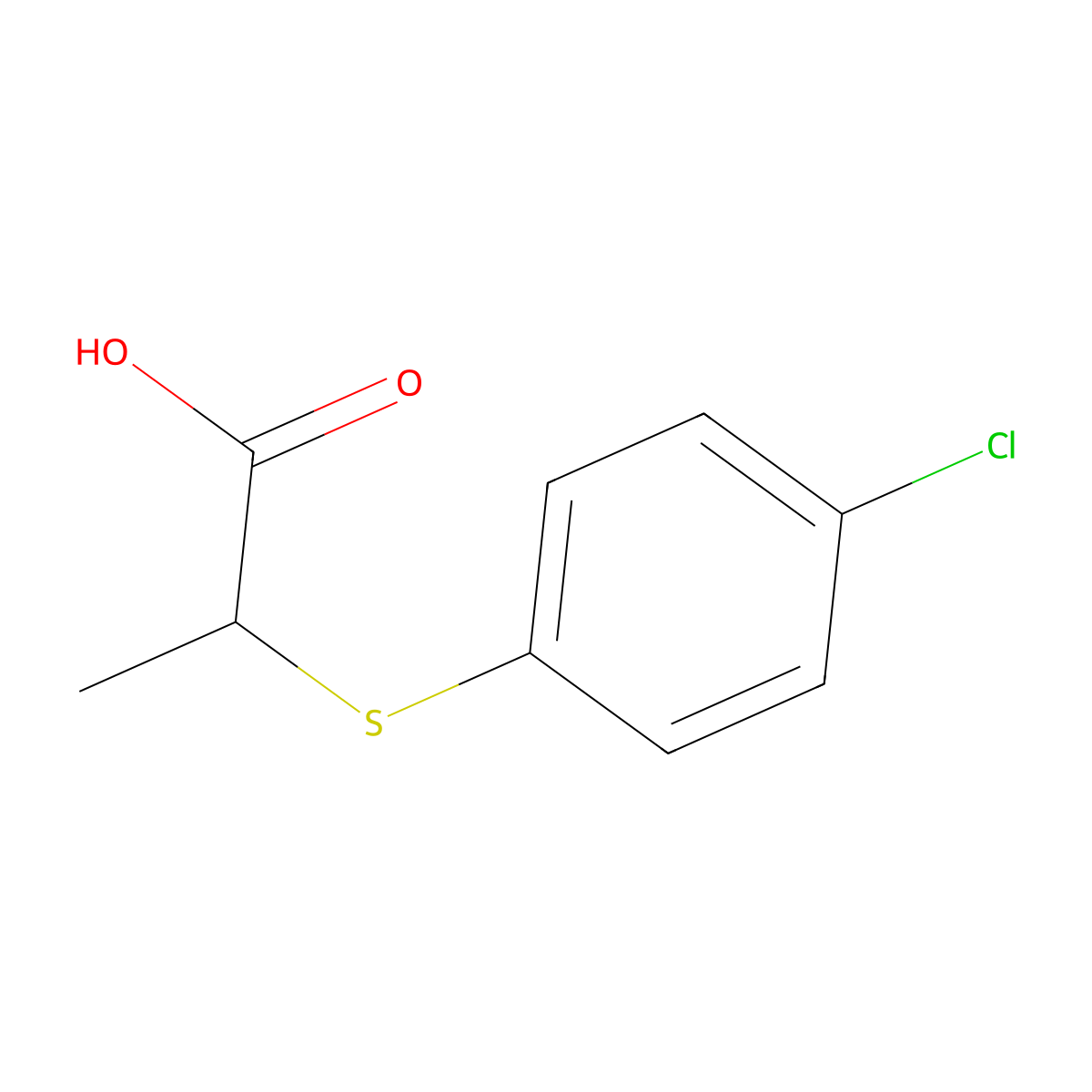 2-[(4-Chlorophenyl)sulfanyl]propanoic acid molecular structure, CAS 18527-12-3