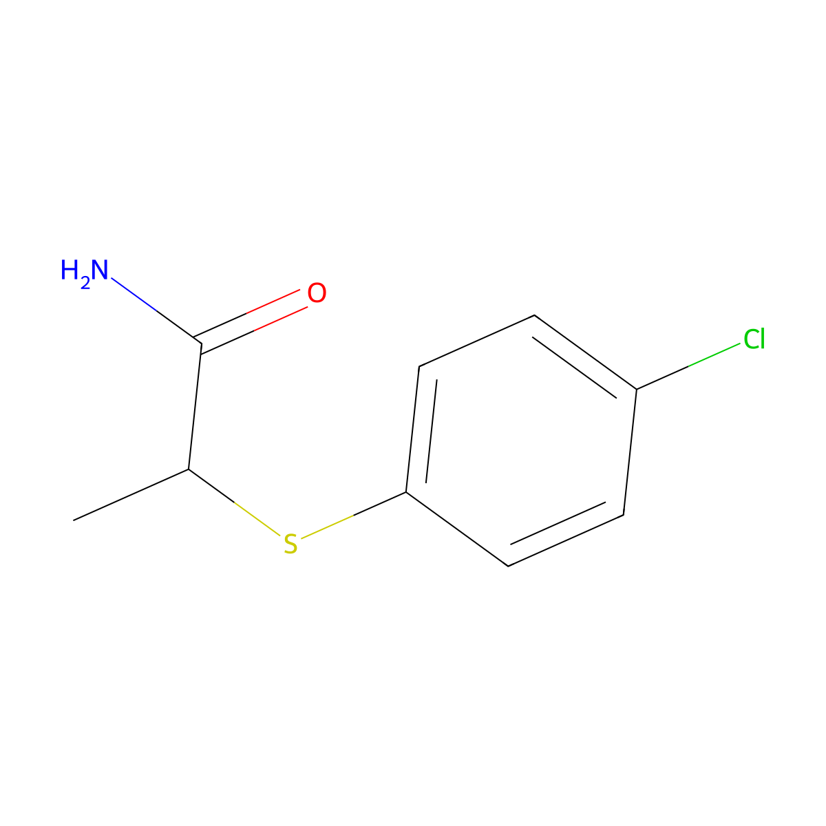 2-[(4-Chlorophenyl)sulfanyl]propanamide molecular structure, CAS 18527-13-4