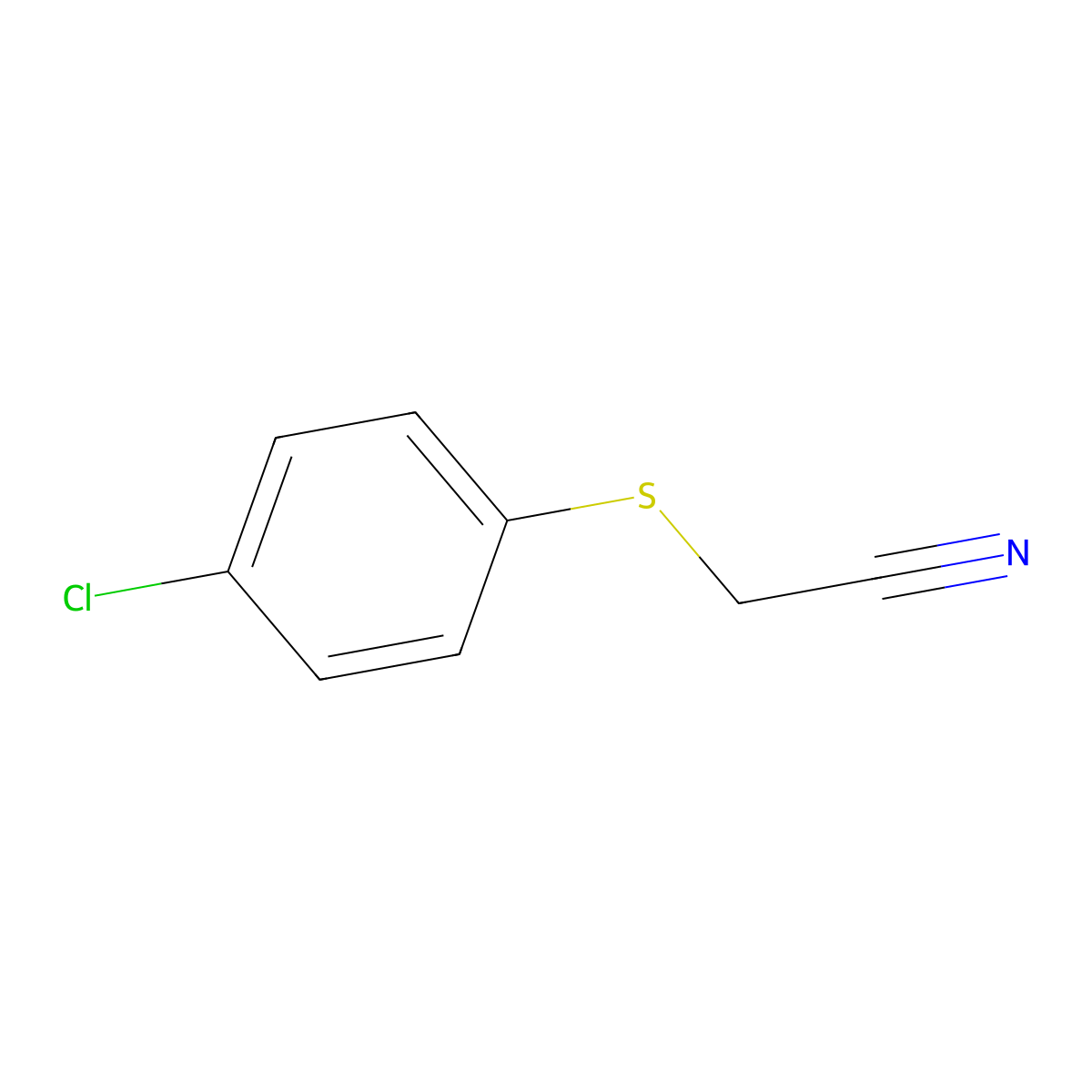 (4-Chlorophenylthio)acetonitrile molecular structure, CAS 18527-19-0