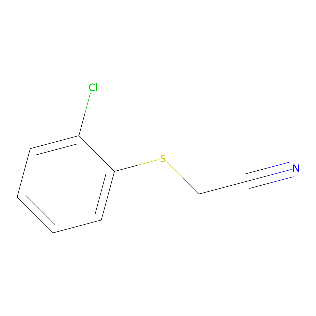 2-((2-Chlorophenyl)thio)acetonitrile molecular structure, CAS 18527-20-3