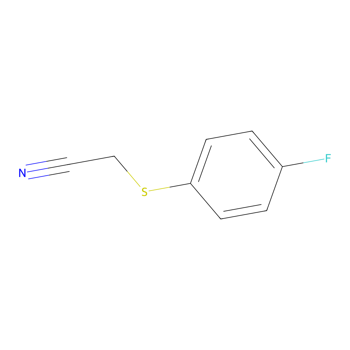 (4-Fluorophenylthio)acetonitrile molecular structure, CAS 18527-21-4