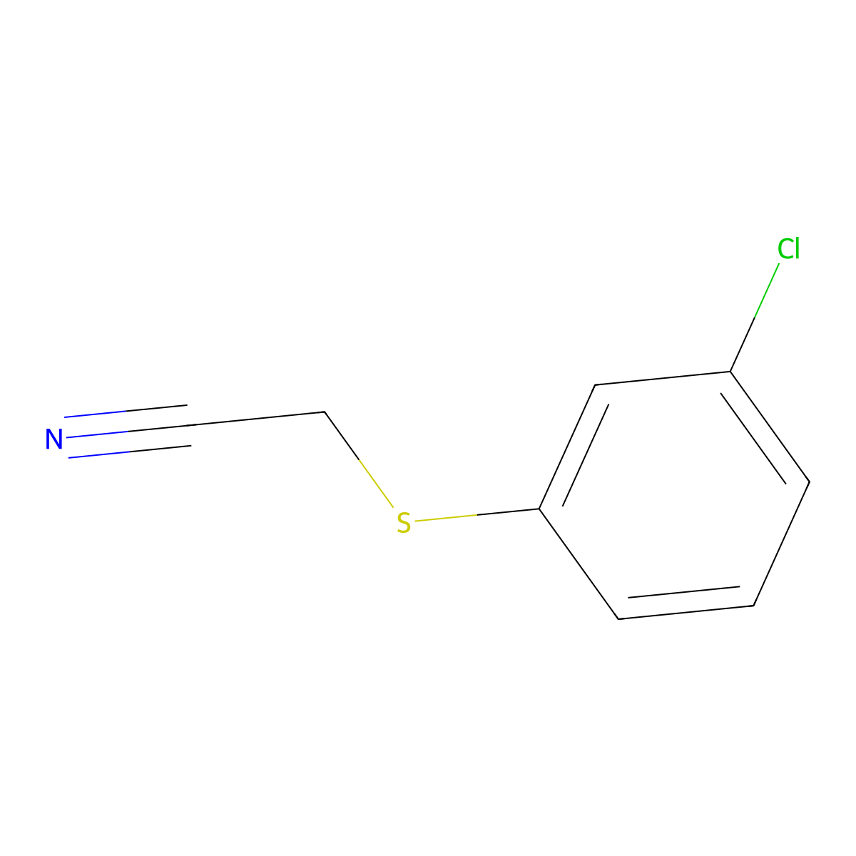 2-(3-Chlorophenyl)sulfanylacetonitrile molecular structure, CAS 18527-22-5