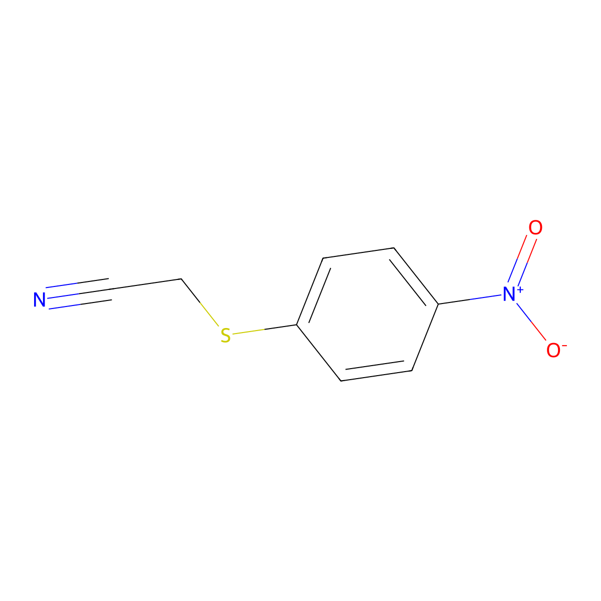 2-[(4-Nitrophenyl)sulfanyl]acetonitrile molecular structure, CAS 18527-26-9