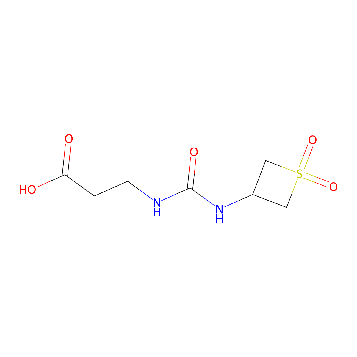 3-(3-(1,1-Dioxidothietan-3-yl)ureido)propanoic acid molecular structure, CAS 1852709-17-1
