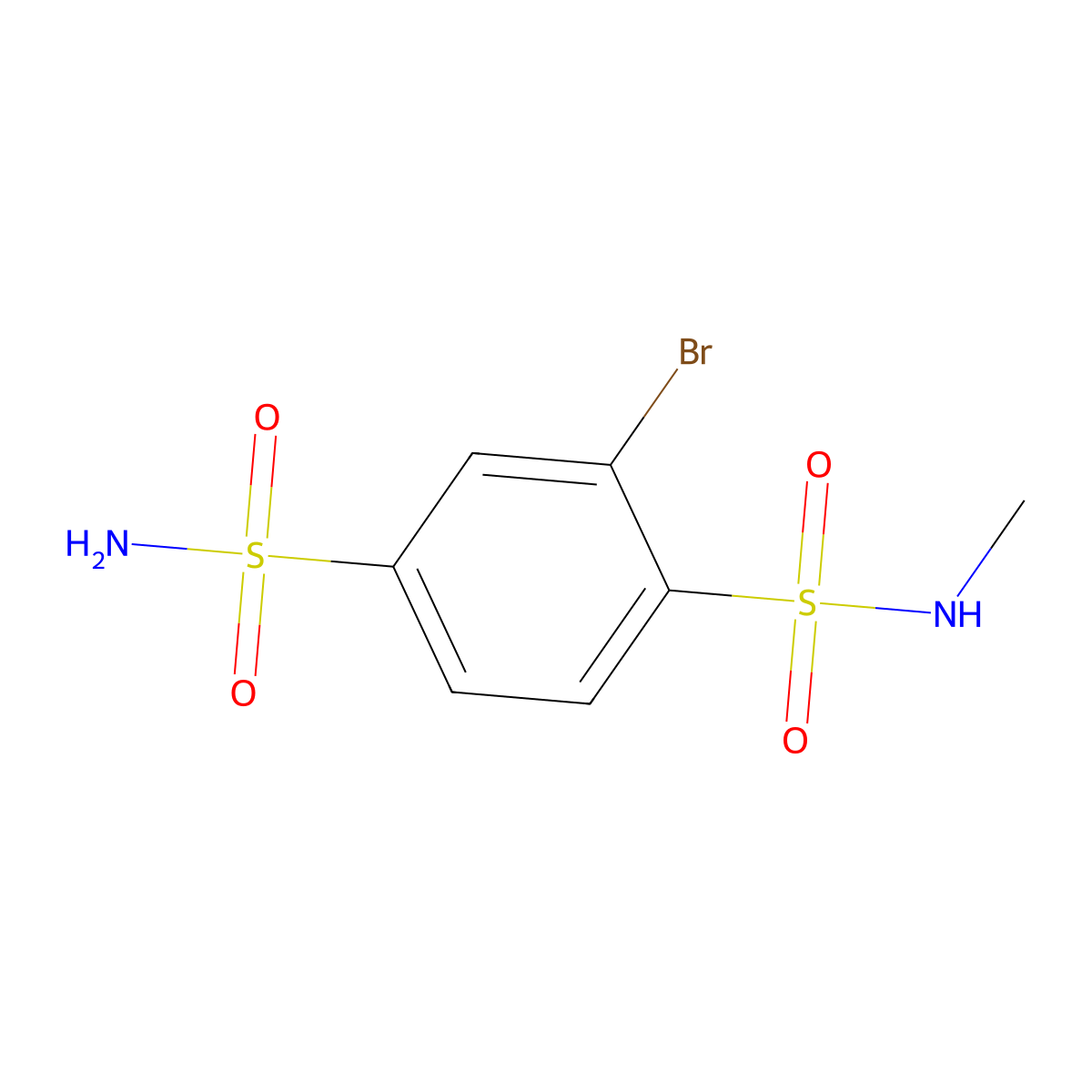 2-bromo-N1-methylbenzene-1,4-disulfonamide molecular structure, CAS 1852785-88-6