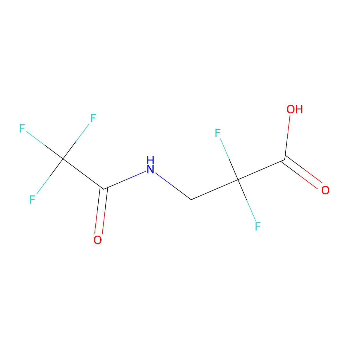 2,2-Difluoro-3-(trifluoroacetamido)propanoic acid molecular structure, CAS 1852790-05-6