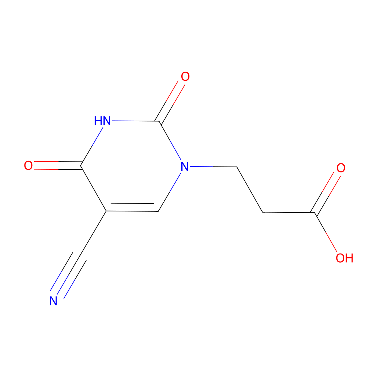 3-(5-Cyano-2,4-dioxo-1,2,3,4-tetrahydropyrimidin-1-yl)propanoic acid molecular structure, CAS 18528-07-9