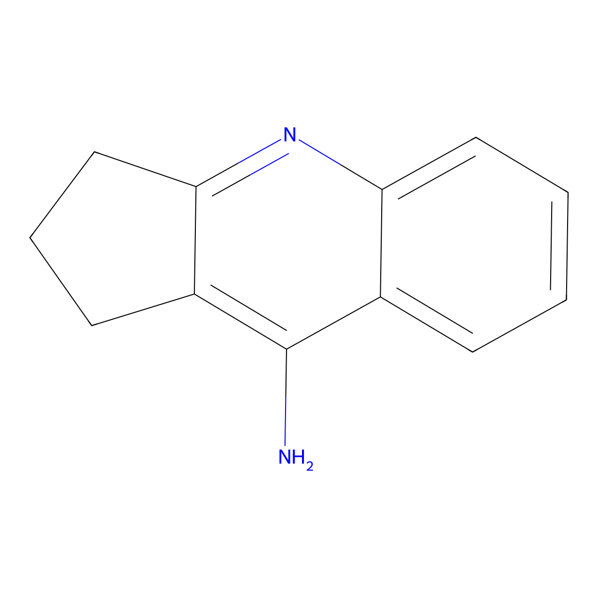1H-Cyclopenta(b)quinoline, 2,3-dihydro-9-amino- molecular structure, CAS 18528-78-4