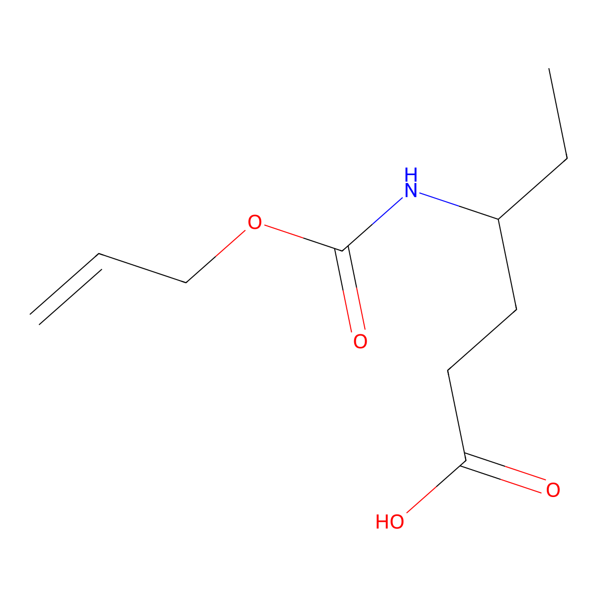 4-{[(Prop-2-en-1-yloxy)carbonyl]amino}hexanoic acid molecular structure, CAS 1852805-51-6