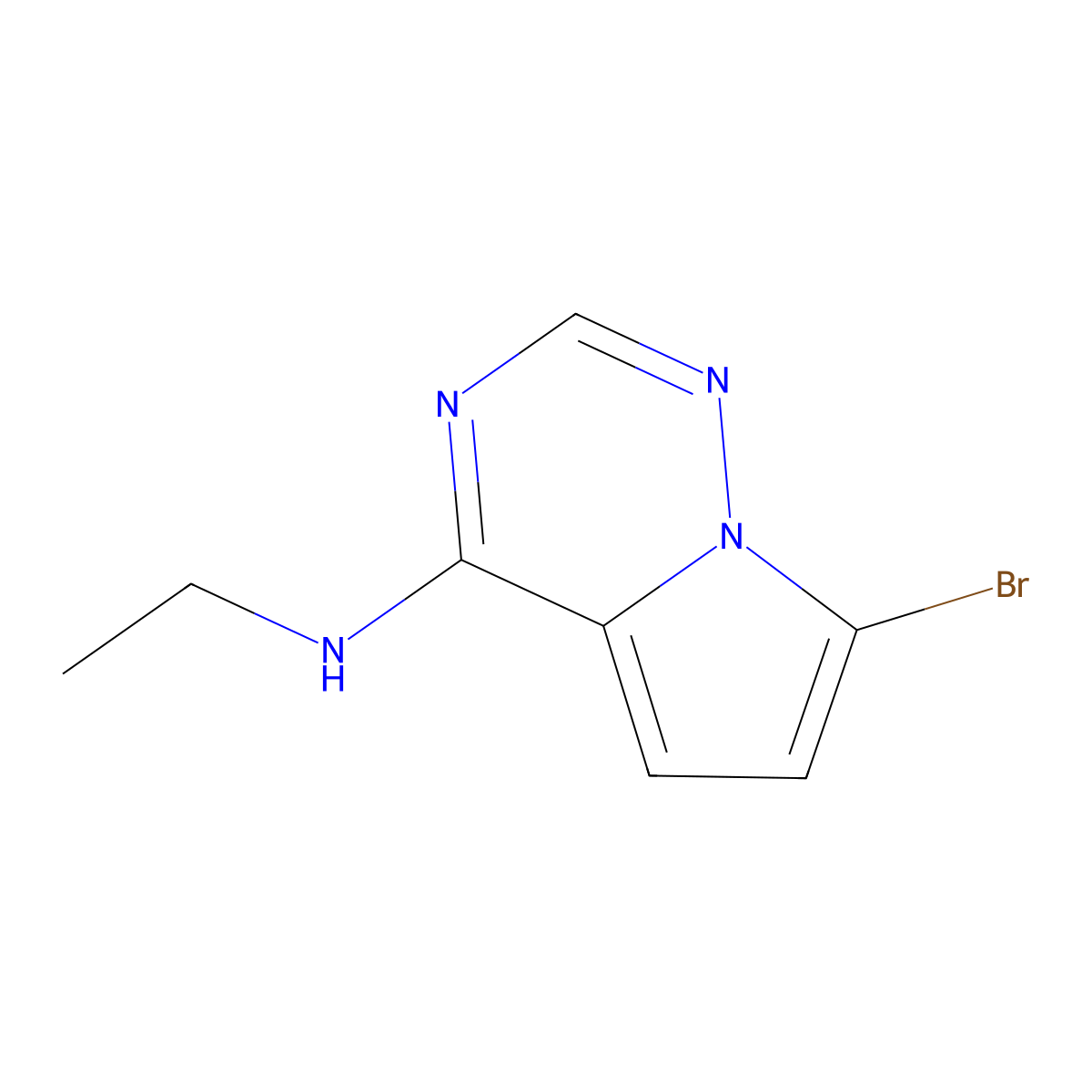 7-bromo-N-ethylpyrrolo[2,1-f][1,2,4]triazin-4-amine molecular structure, CAS 1852812-11-3