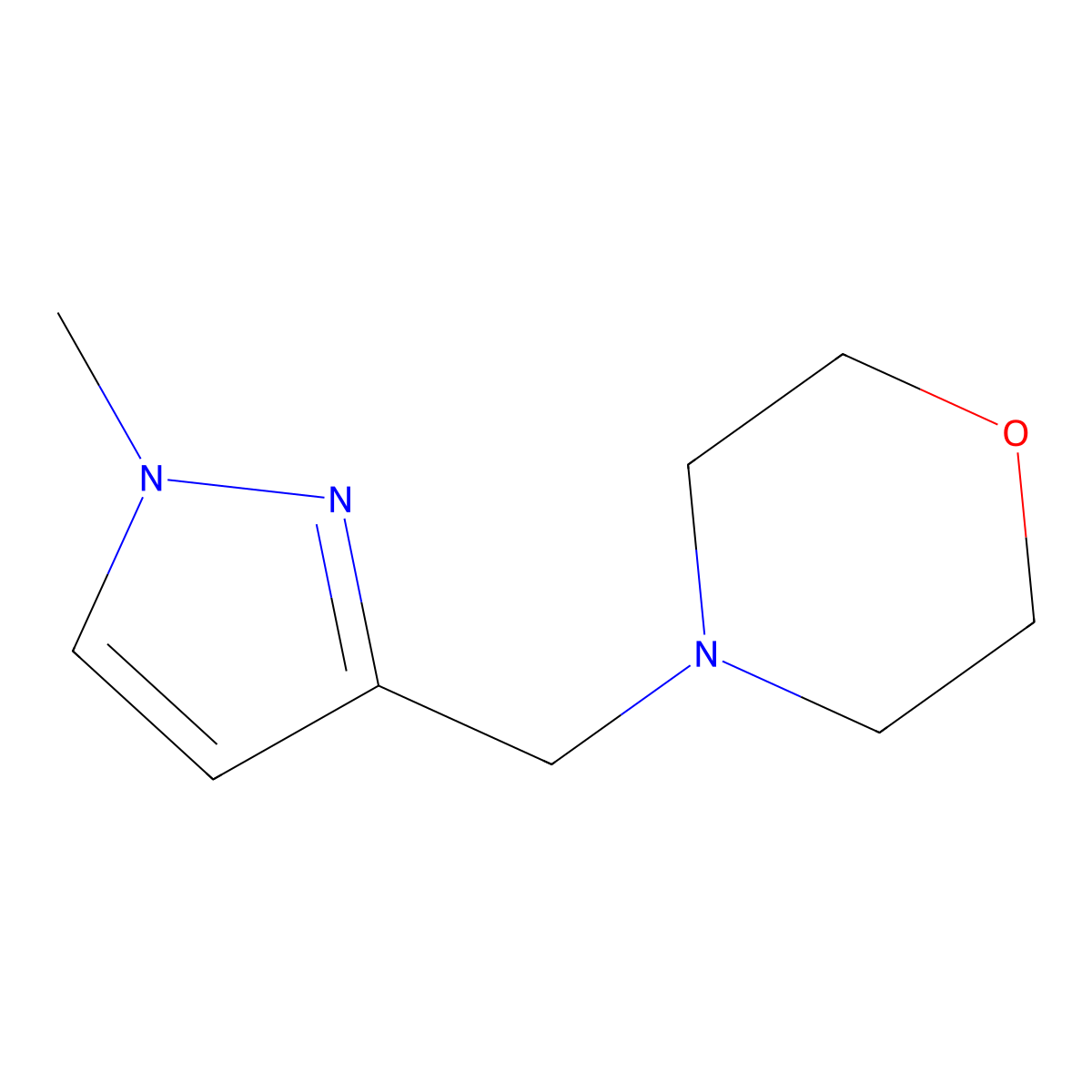 4-[(1-methyl-1H-pyrazol-3-yl)methyl]morpholine molecular structure, CAS 1852879-42-5