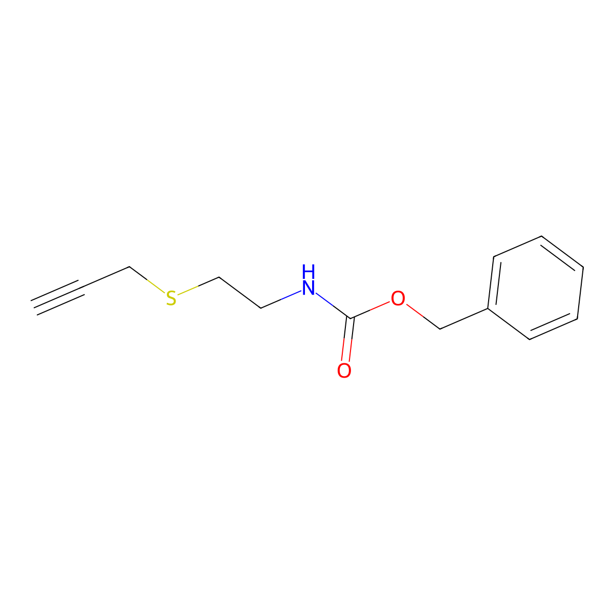 benzyl N-[2-(prop-2-yn-1-ylsulfanyl)ethyl]carbamate molecular structure, CAS 1852899-99-0