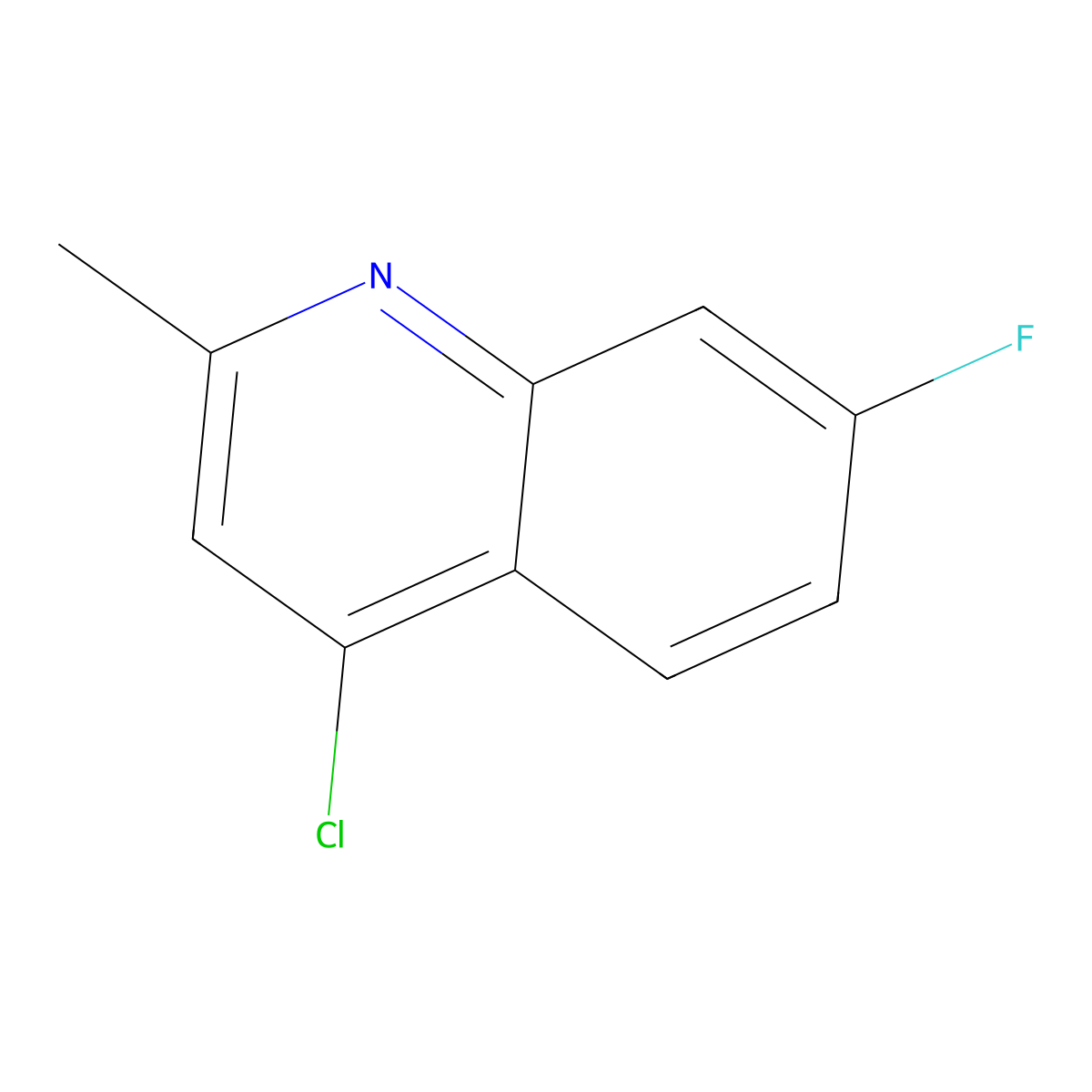 4-Chloro-7-fluoro-2-methylquinoline molecular structure, CAS 18529-04-9