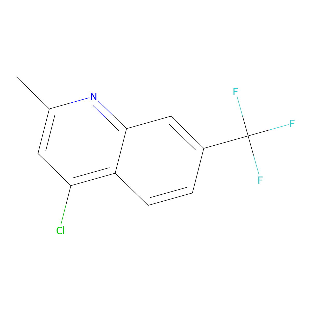 4-Chloro-2-methyl-7-(trifluoromethyl)quinoline molecular structure, CAS 18529-09-4