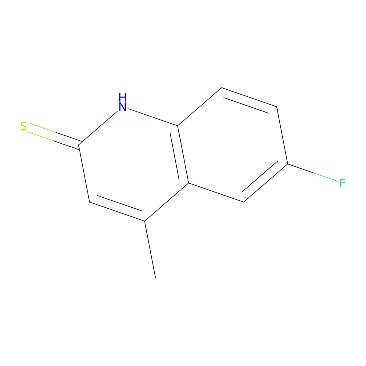 6-Fluoro-4-methylquinoline-2-thiol molecular structure, CAS 18529-13-0