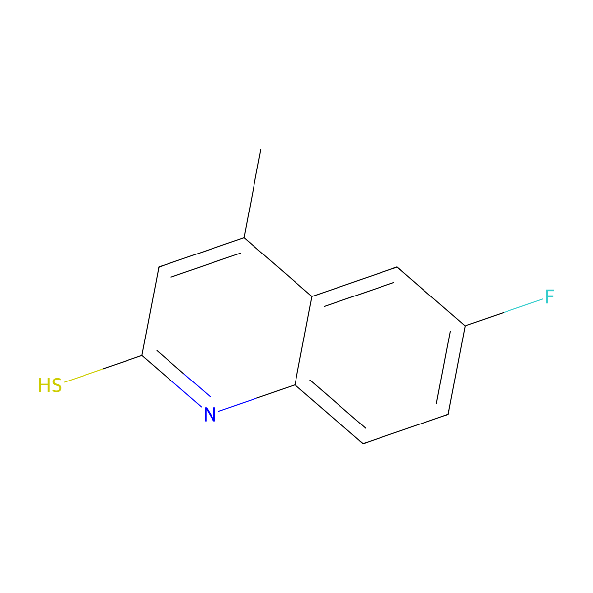 6-Fluoro-4-methylquinoline-2-thiol molecular structure, CAS 18529-13-0