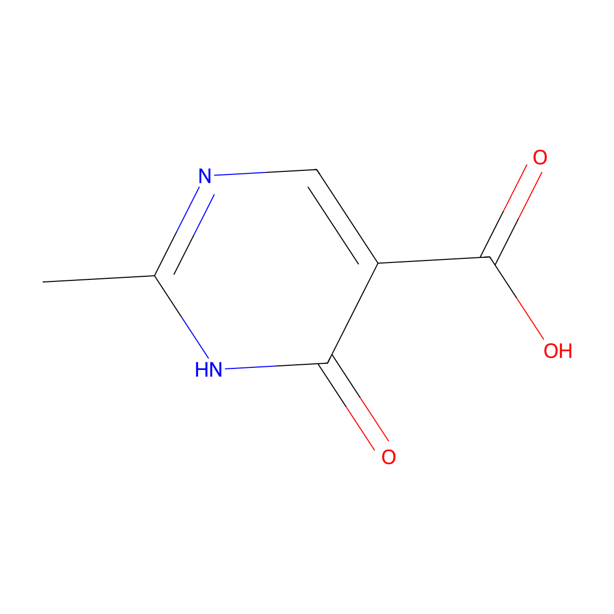 2-Methyl-6-oxo-1,6-dihydropyrimidine-5-carboxylic acid molecular structure, CAS 18529-69-6