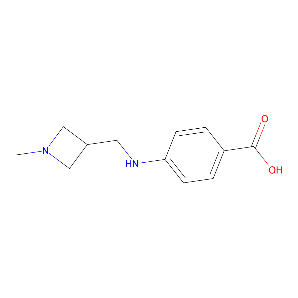 4-{[(1-Methylazetidin-3-yl)methyl]amino}benzoic acid molecular structure, CAS 1852937-97-3