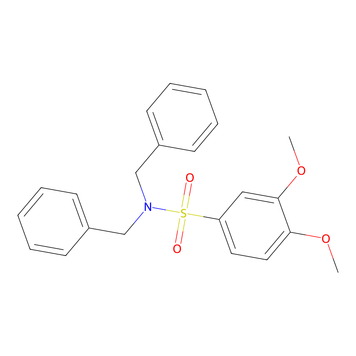 N,N-dibenzyl-3,4-dimethoxybenzenesulfonamide molecular structure, CAS 185299-46-1