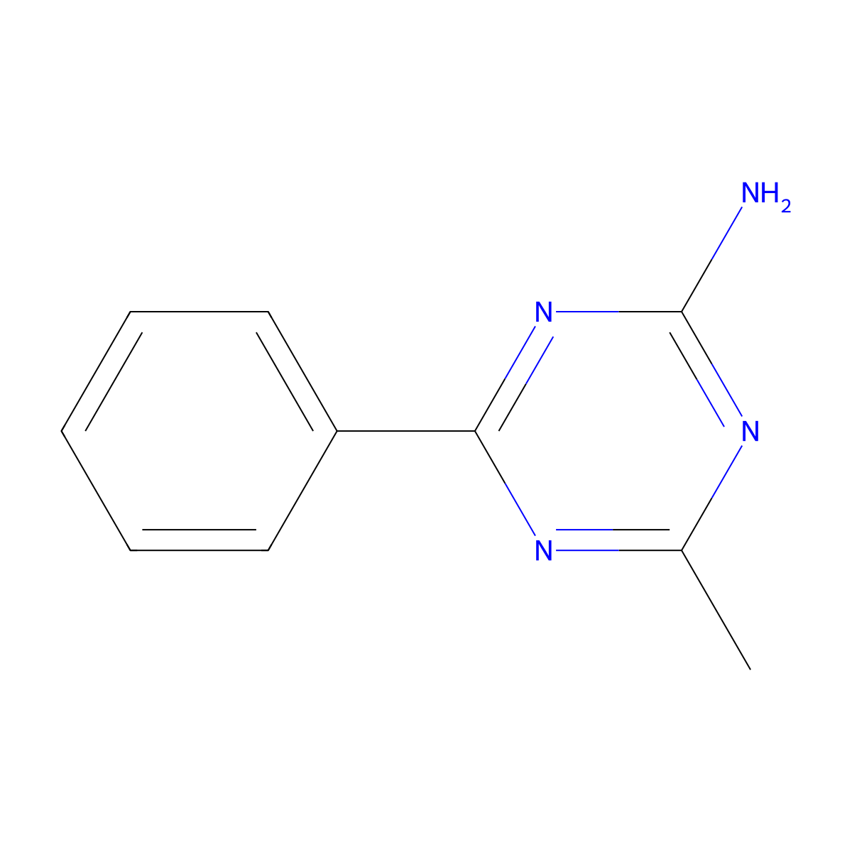 2-Amino-4-methyl-6-phenyl-1,3,5-triazine molecular structure, CAS 1853-91-4