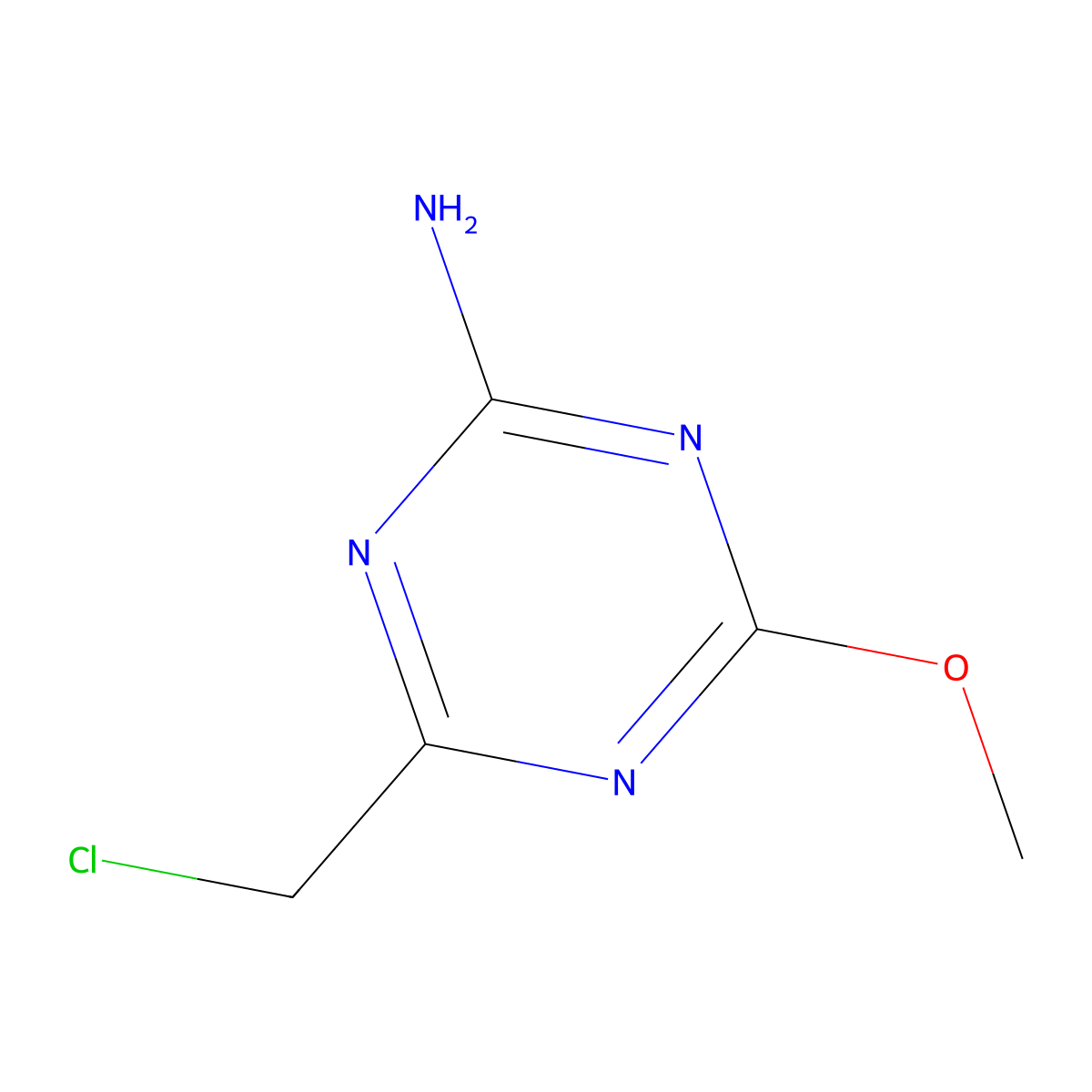 1,3,5-Triazin-2-amine, 4-(chloromethyl)-6-methoxy- molecular structure, CAS 1853-97-0