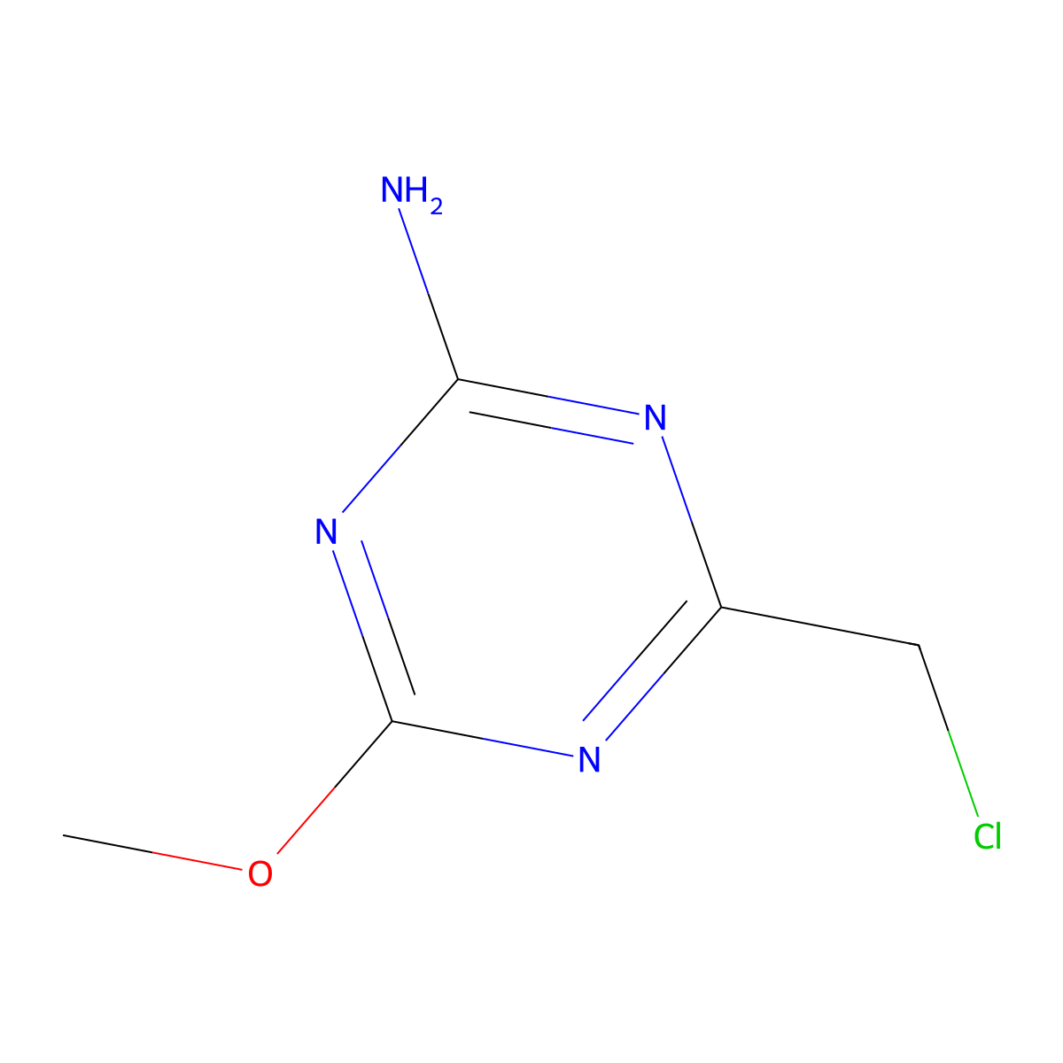 1,3,5-Triazin-2-amine, 4-(chloromethyl)-6-methoxy- molecular structure, CAS 1853-97-0