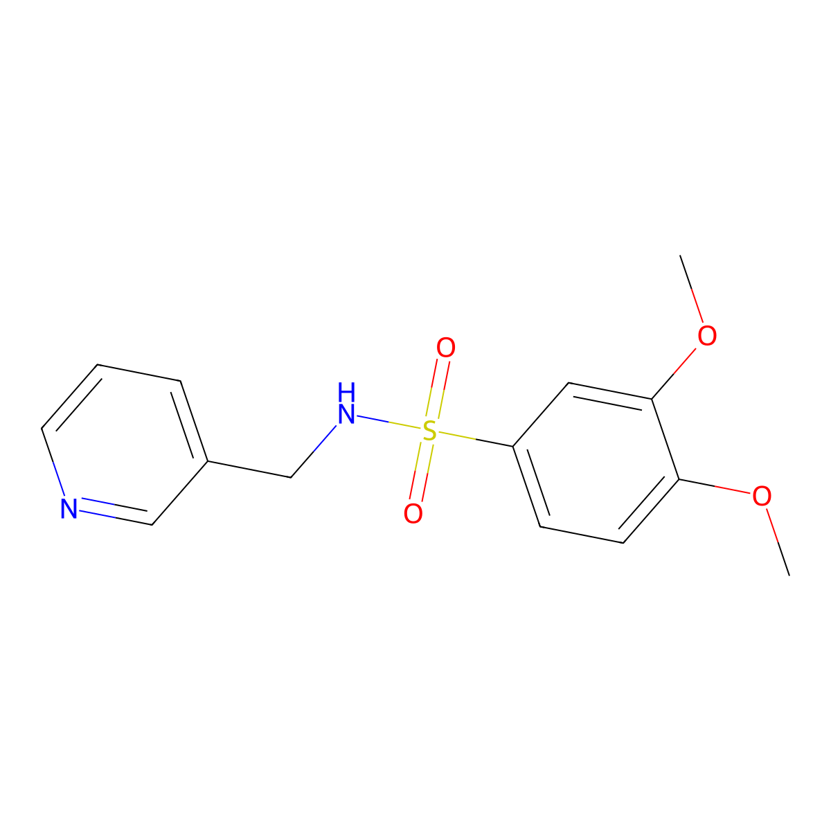 3,4-Dimethoxy-N-pyridin-3-ylmethyl-benzenesulfonamide molecular structure, CAS 185300-32-7