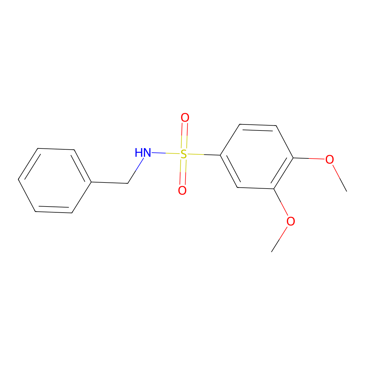 N-Benzyl-3,4-dimethoxybenzenesulfonamide molecular structure, CAS 185300-34-9