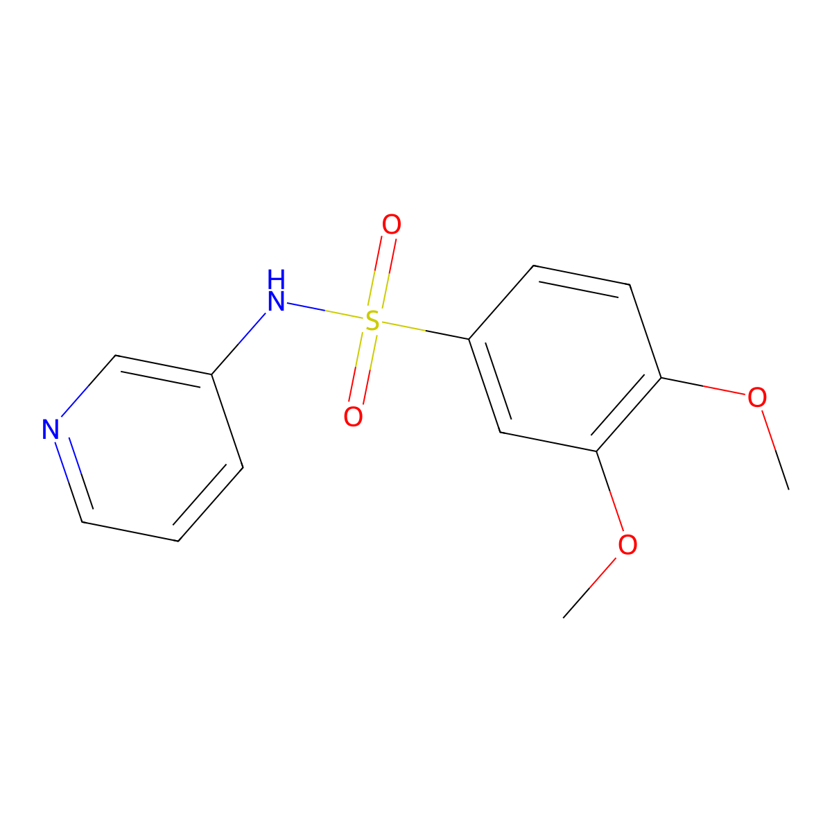 3,4-Dimethoxy-N-pyridin-3-yl-benzenesulfonamide molecular structure, CAS 185300-63-4