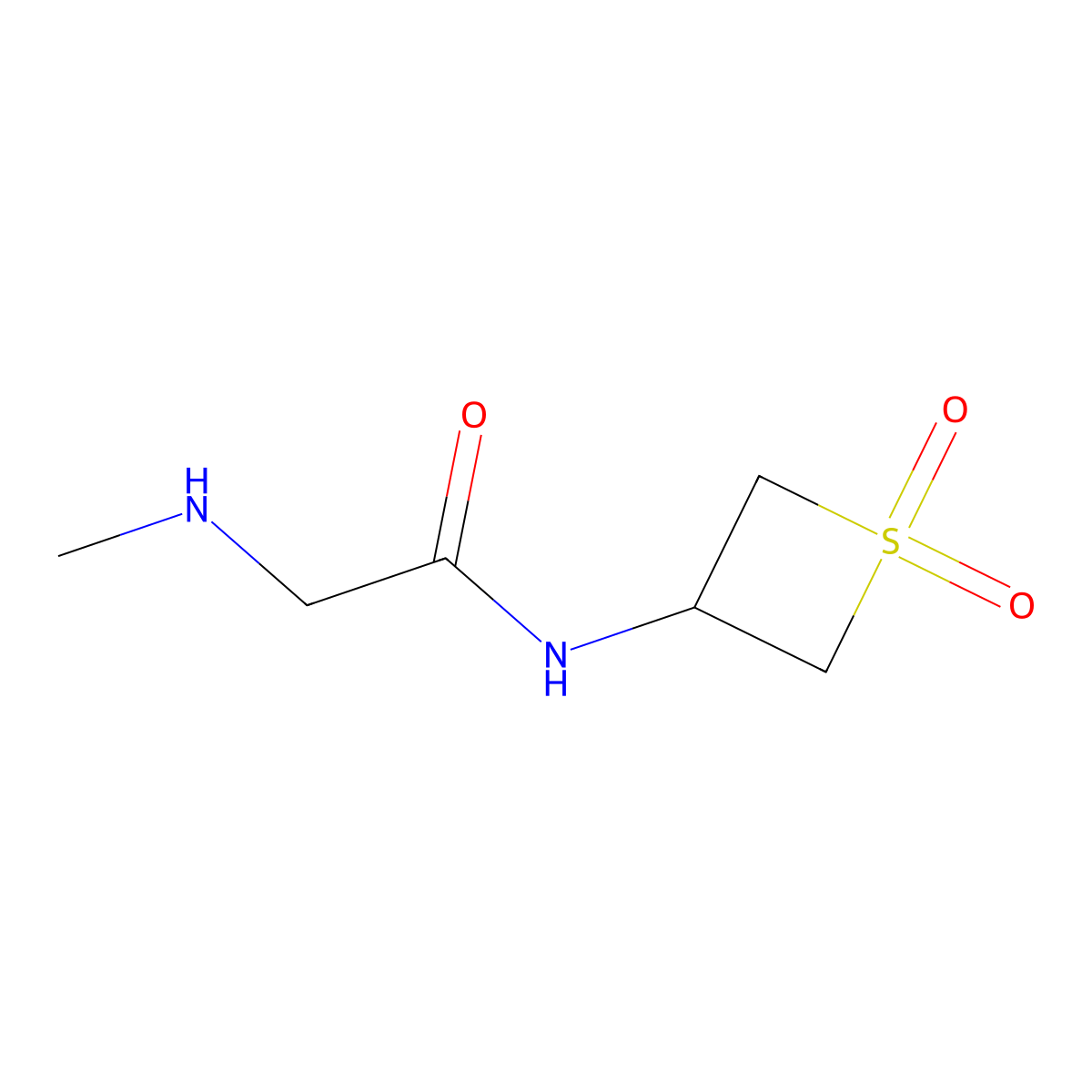 N-(1,1-Dioxidothietan-3-yl)-2-(methylamino)acetamide molecular structure, CAS 1853009-09-2