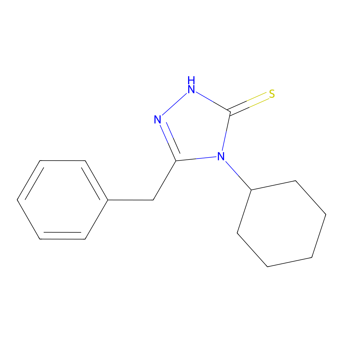 5-benzyl-4-cyclohexyl-4H-1,2,4-triazole-3-thiol molecular structure, CAS 185301-14-8