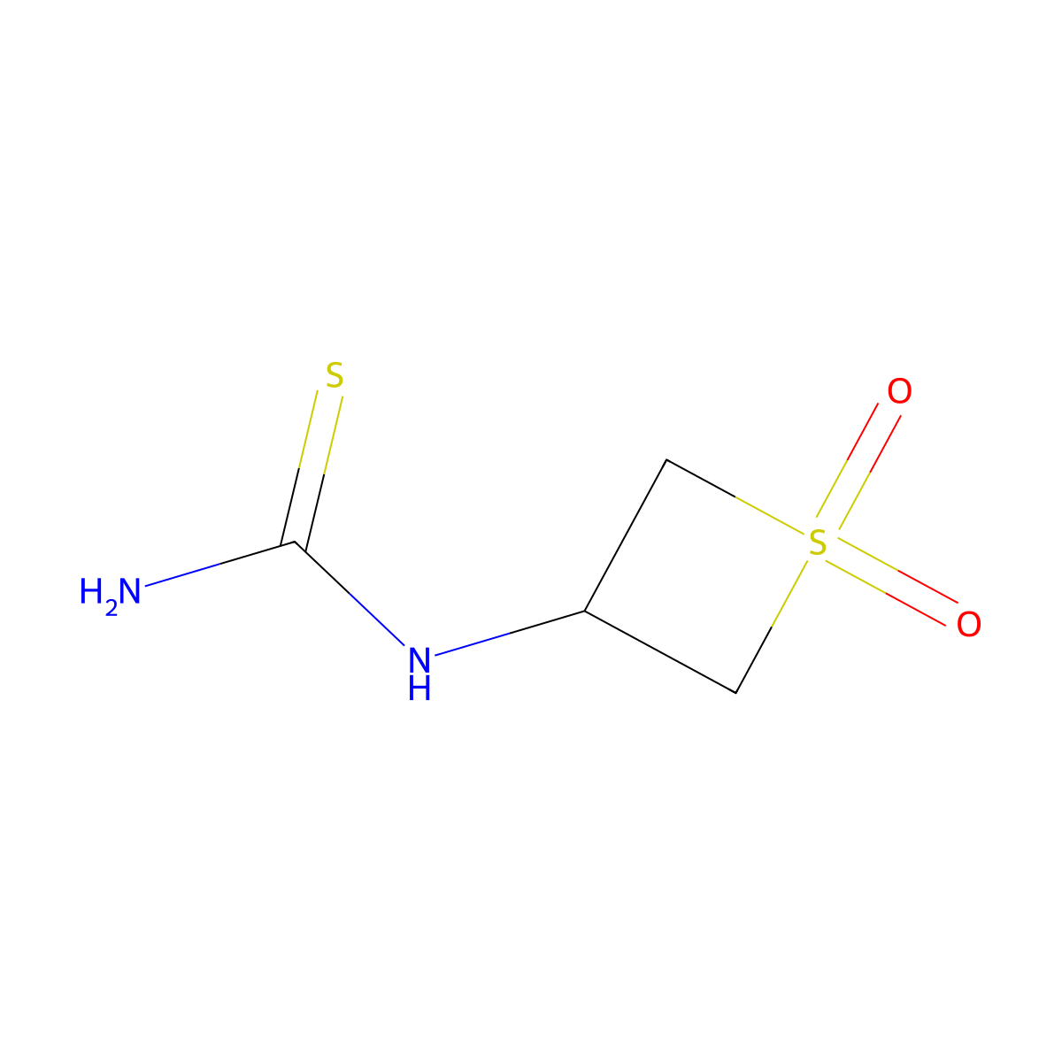 1-(1,1-Dioxidothietan-3-yl)thiourea molecular structure, CAS 1853051-32-7