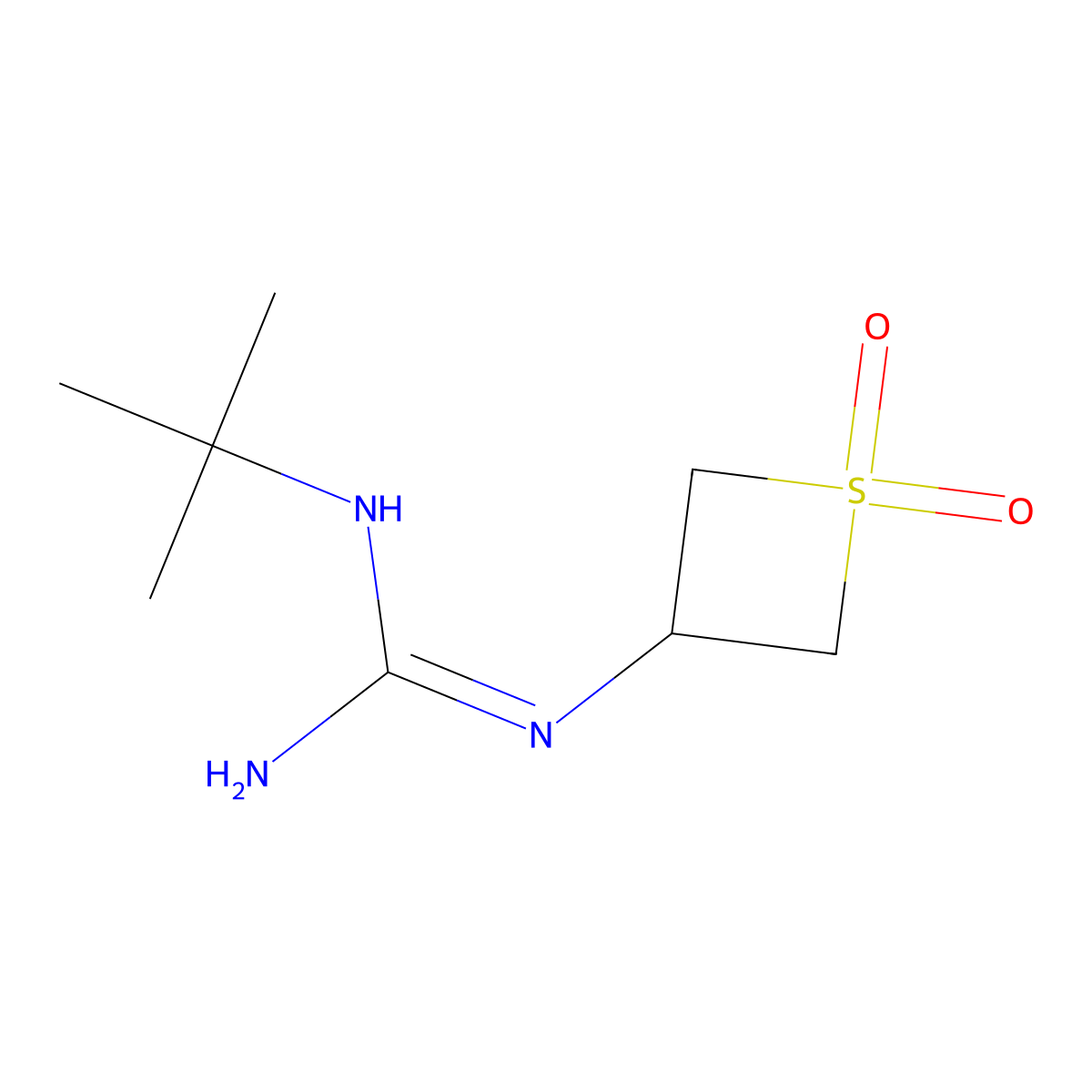 1-(tert-Butyl)-3-(1,1-dioxidothietan-3-yl)guanidine molecular structure, CAS 1853051-79-2