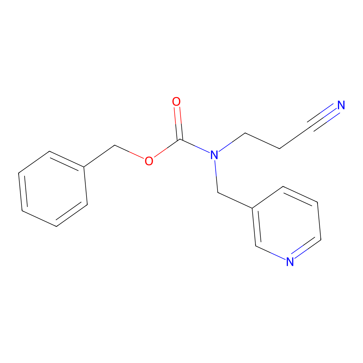 benzyl N-(2-cyanoethyl)-N-[(pyridin-3-yl)methyl]carbamate molecular structure, CAS 1853081-30-7