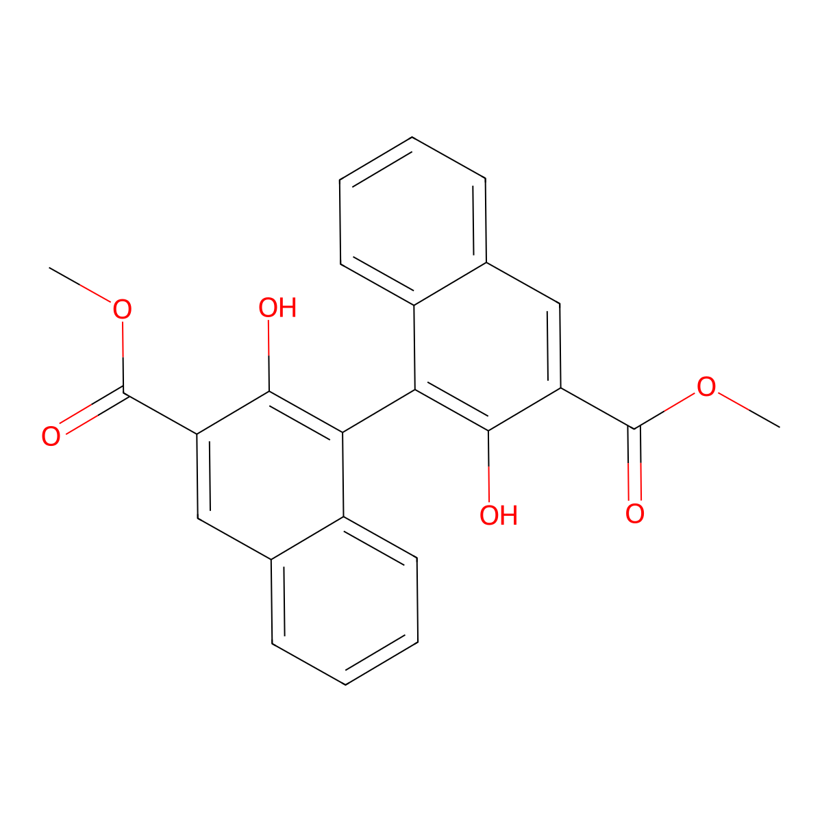 (R)-(+)-Dimethyl-2,2'-dihydroxy-1,1'-binaphthalene-3,3'-dicarboxylate molecular structure, CAS 18531-91-4