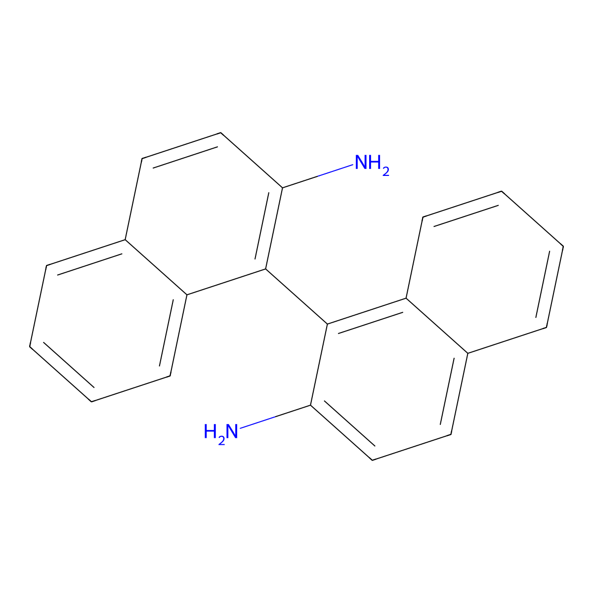 (S)-1,1'-Binaphthyl-2,2'-diamine , (S)-BINAM molecular structure, CAS 18531-95-8