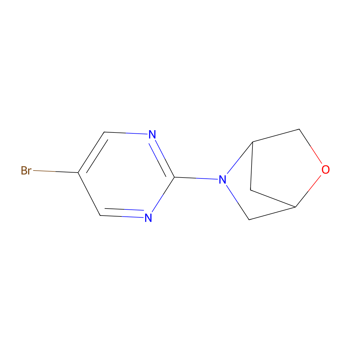 5-(5-Bromopyrimidin-2-yl)-2-oxa-5-azabicyclo[2.2.1]heptane molecular structure, CAS 1853102-00-7
