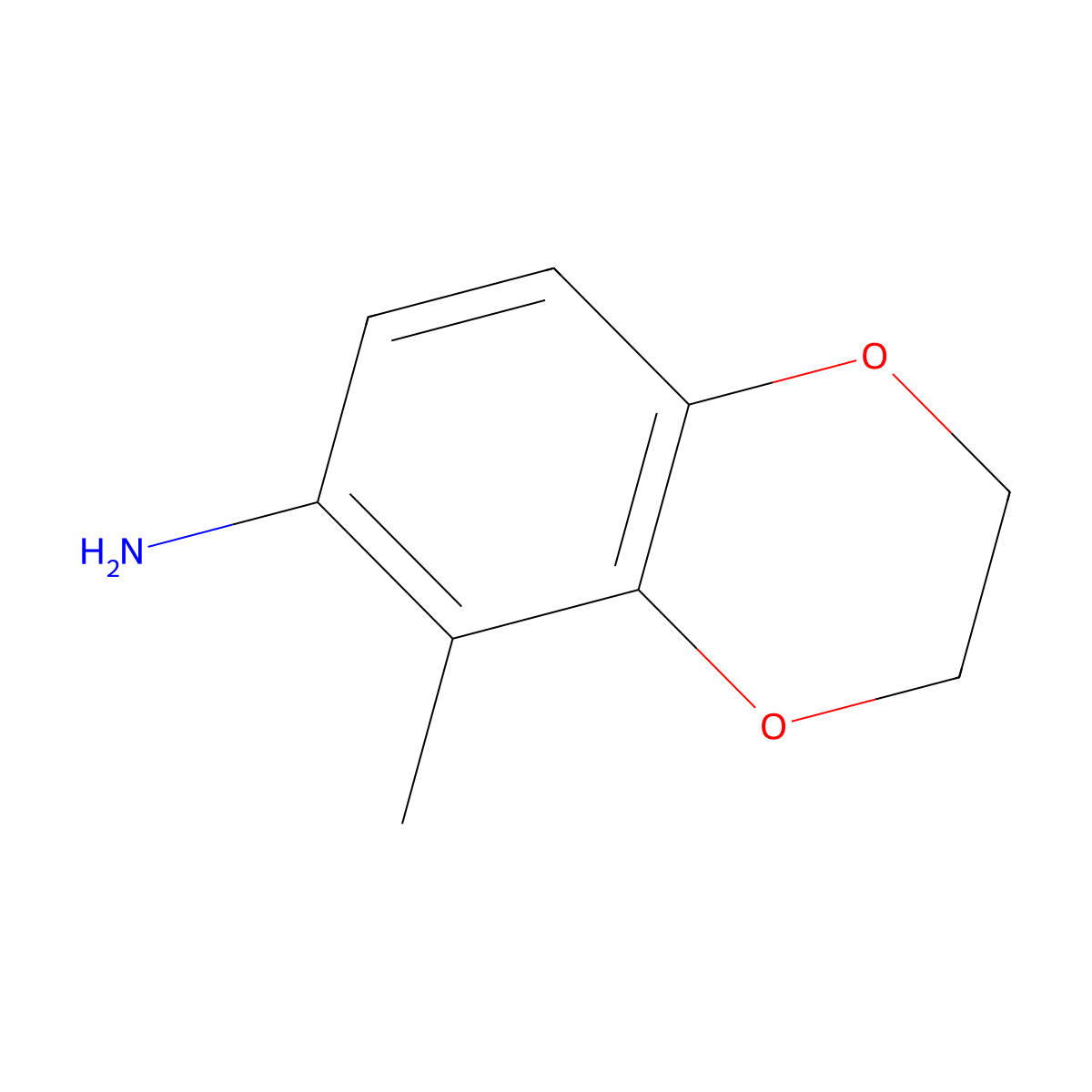 5-Methyl-2,3-dihydro-1,4-benzodioxin-6-amine molecular structure, CAS 185312-08-7