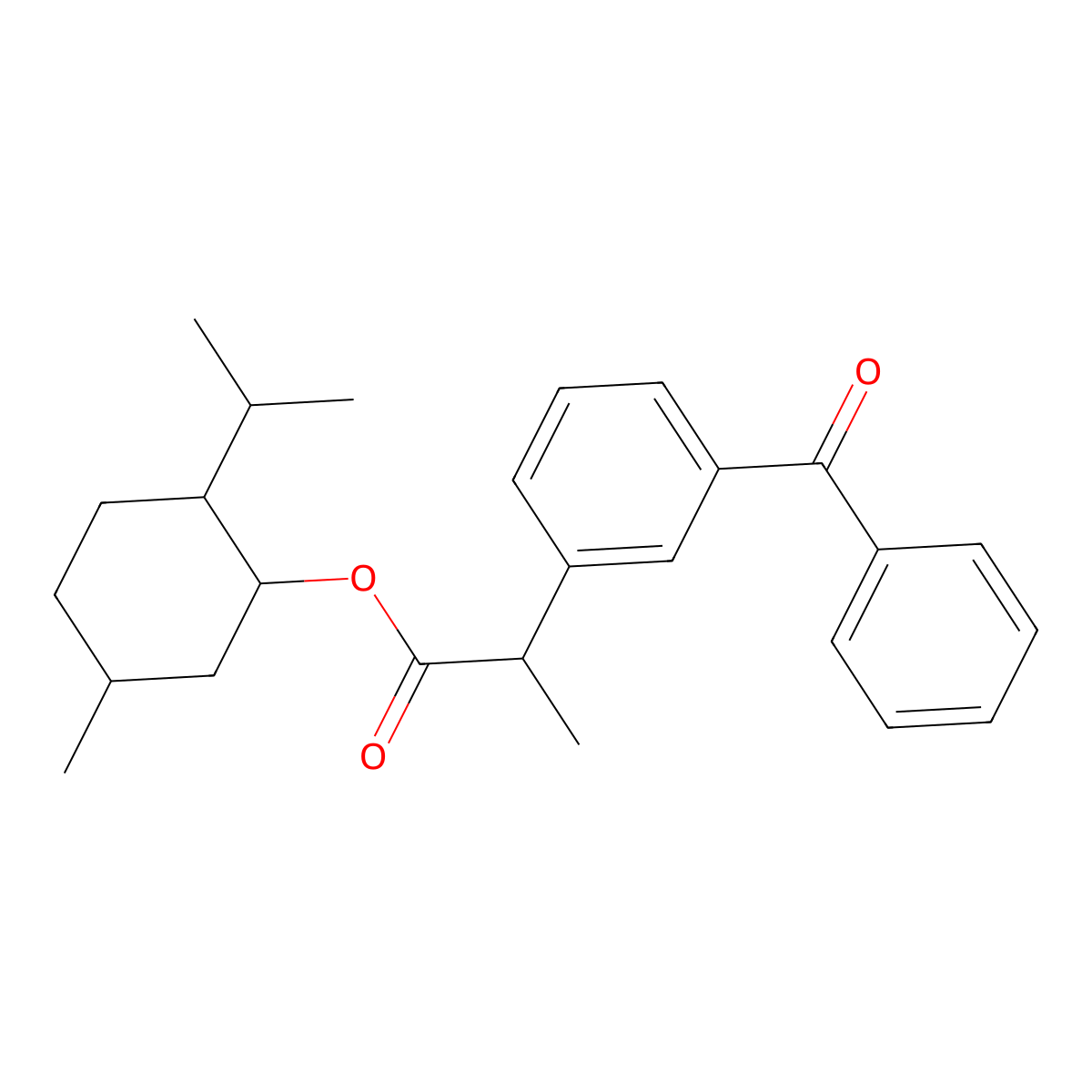 5-Methyl-2-(propan-2-yl)cyclohexyl 2-(3-benzoylphenyl)propanoate molecular structure, CAS 1853132-06-5