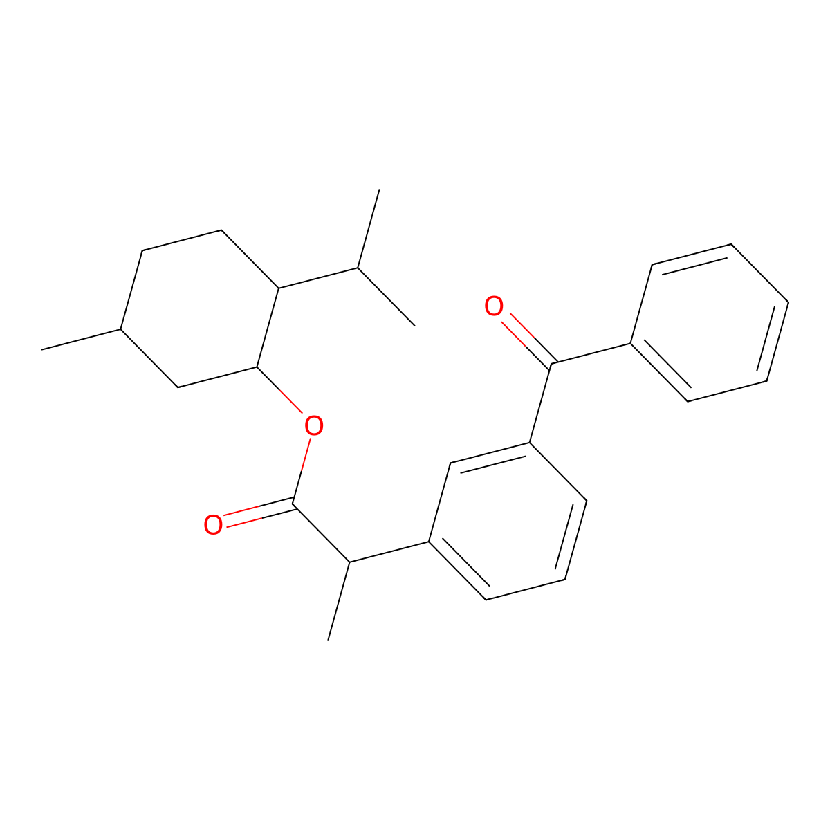 5-Methyl-2-(propan-2-yl)cyclohexyl 2-(3-benzoylphenyl)propanoate molecular structure, CAS 1853132-06-5