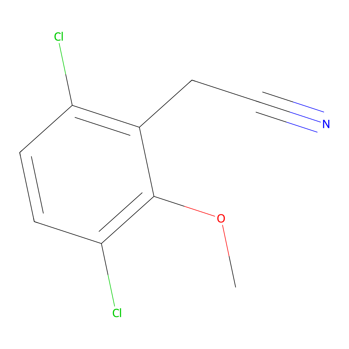 2-(3,6-Dichloro-2-methoxyphenyl)acetonitrile molecular structure, CAS 185315-47-3