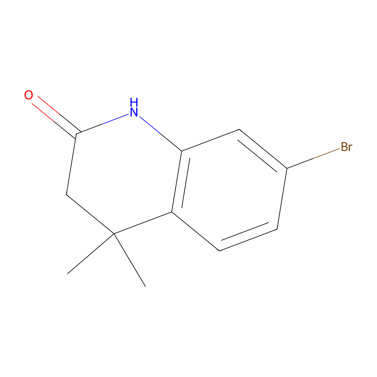 7-Bromo-4,4-dimethyl-3,4-dihydroquinolin-2(1H)-one molecular structure, CAS 185316-44-3